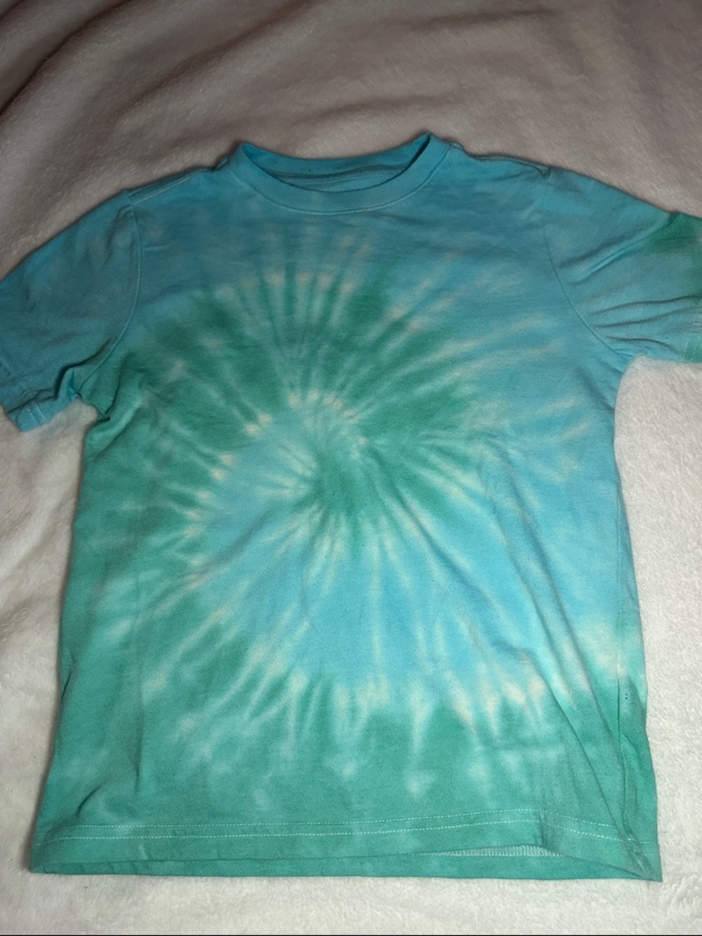 wonder nation Kids Tie-Dye Tee - Aqua Blue & Teal